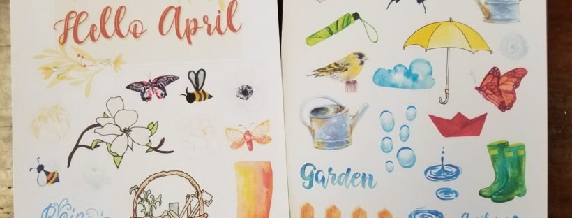 Redhead Paper monthly decorative stickers for April