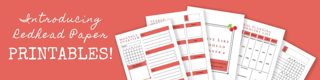 Redhead Paper Planner Printables digital downloads